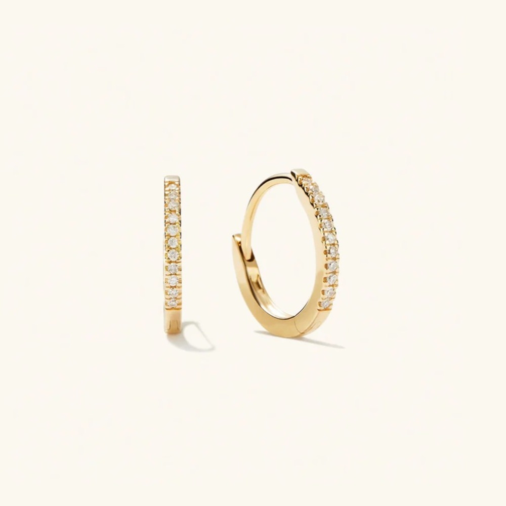 Mejuri Pavé Diamond Huggie Hoops